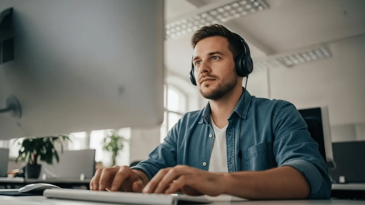 img ferramentas de suporte tecnico l5 networks 3 Homem analisando algo em um computador.