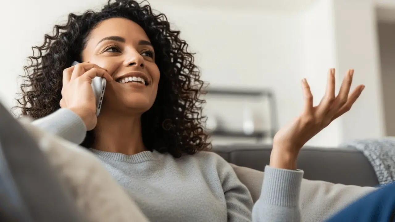 Mulher falando ao telefone