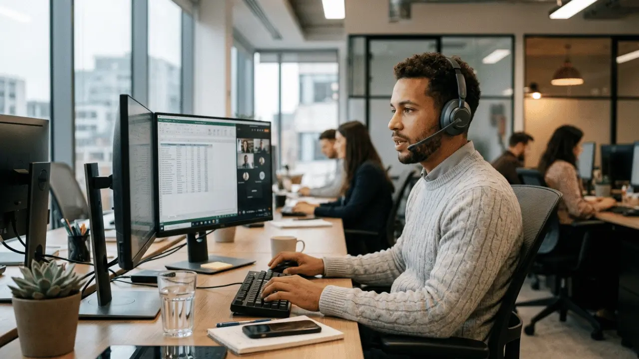 img comunicacao empresarial l5 networks 3 Homem em ambiente de call center