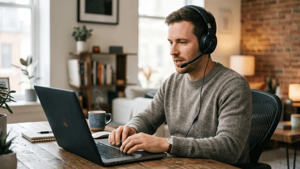 img atendimento remoto l5 networks 2 Homem realizando atendimento remoto