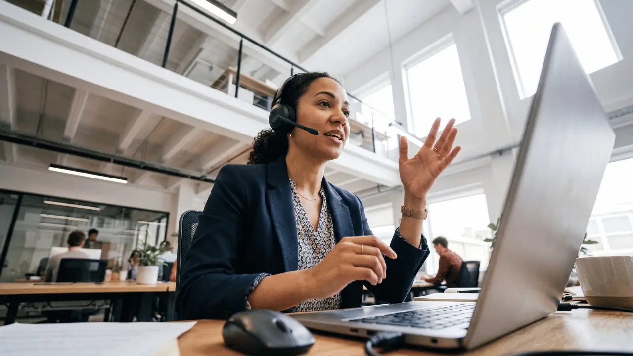 img a first call resolution l5 networks Mulher ao telefone