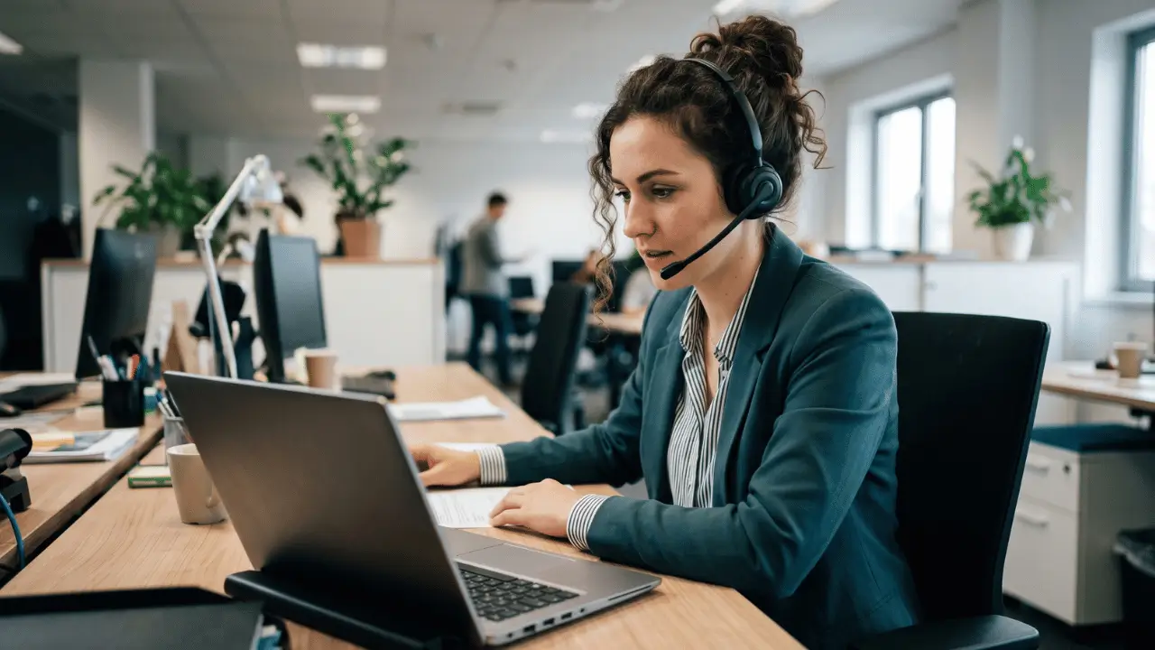 img b integracao telefonia crm l5 networks Mulher trabalhando