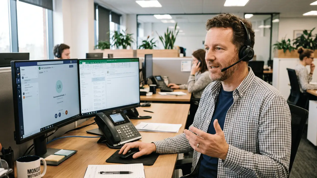 Homem em call center